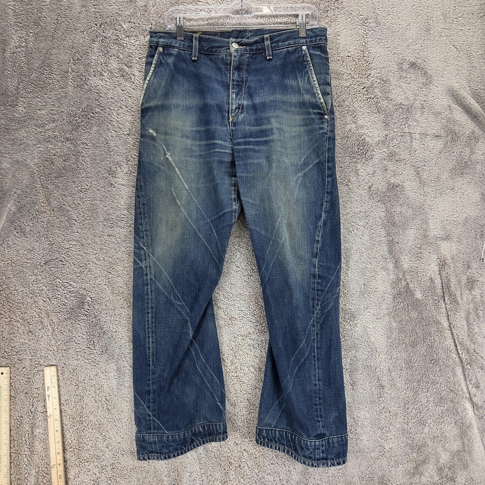 Vintage Levis Engineered Jeans Mens Blue Twisted Zip Fly Dark Wash Fits 31x28